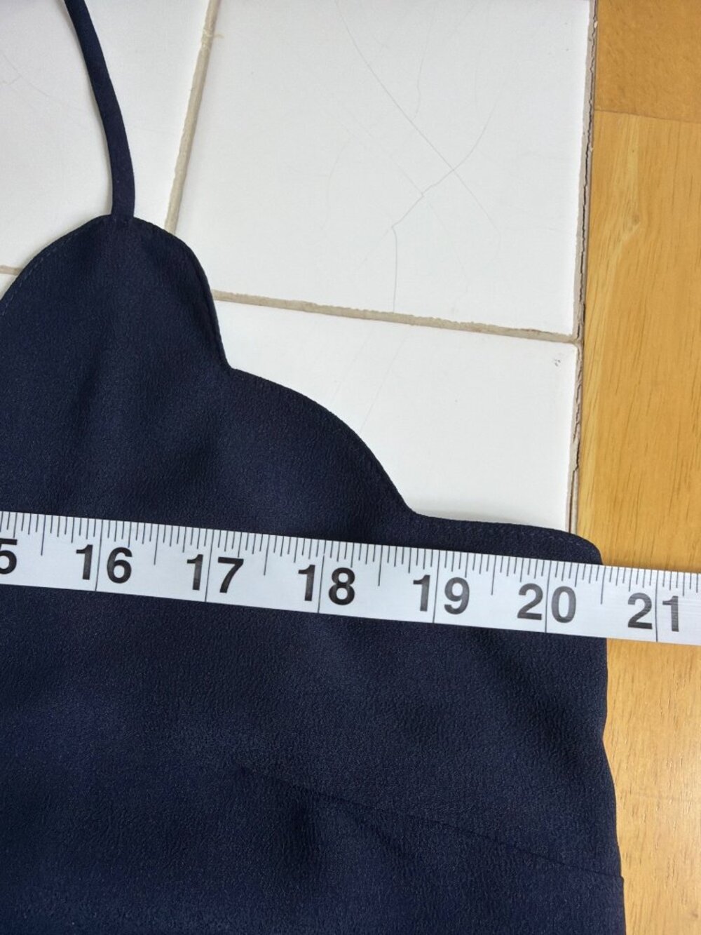 J.Crew Factory Scalloped Cami Tank Top Navy Blue Size 14 NWT - Picture 9 of 12